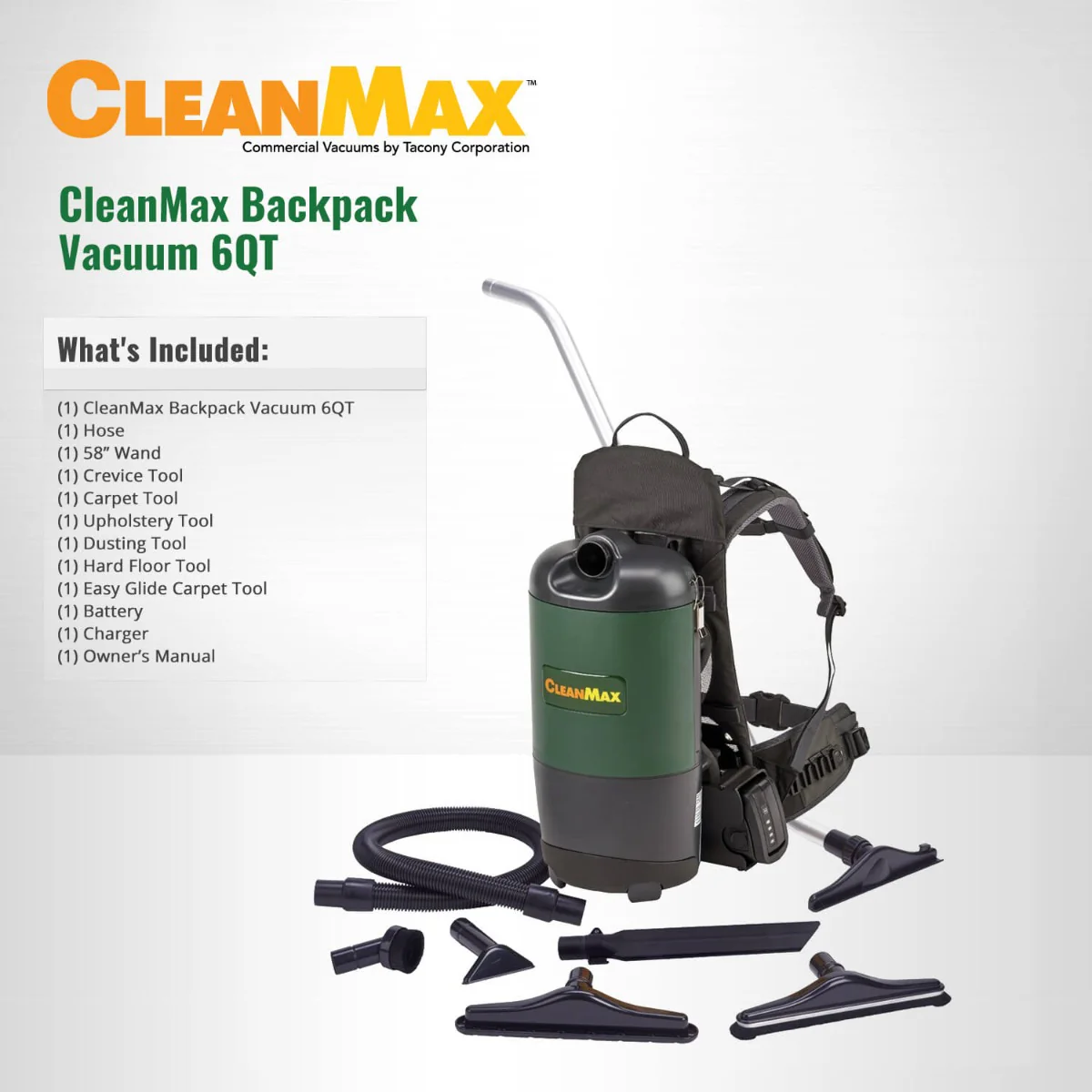CleanMax Cordless Backpack Vacuum (CMBP-6CL ) - Image 3