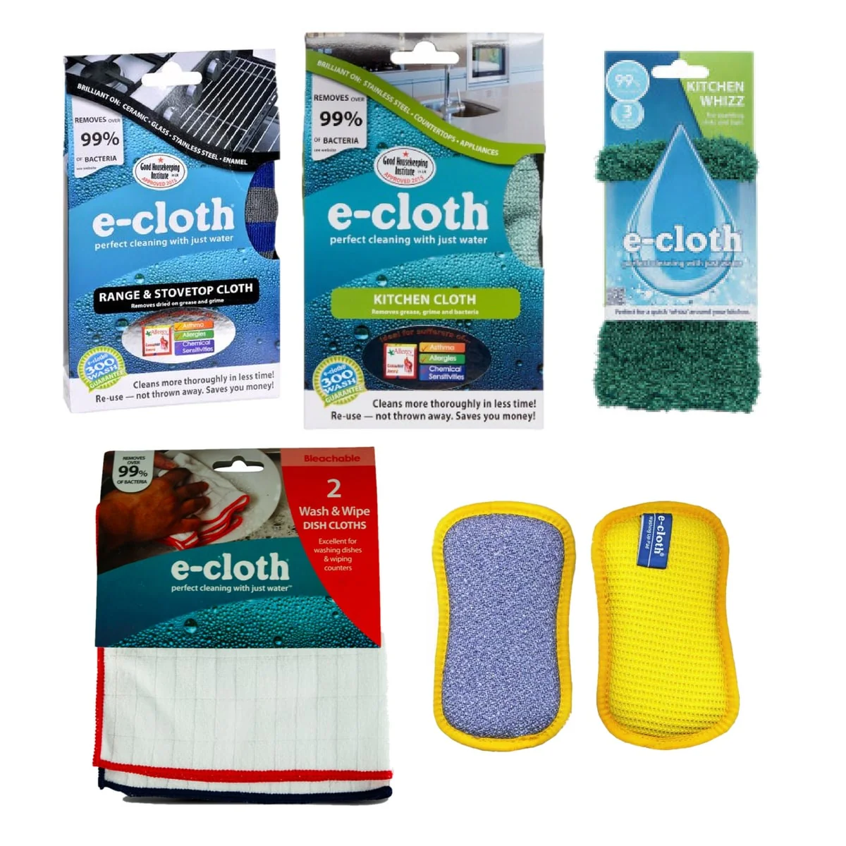 eCloth Kitchen Cleaning Kit - MicroFiber Cloths