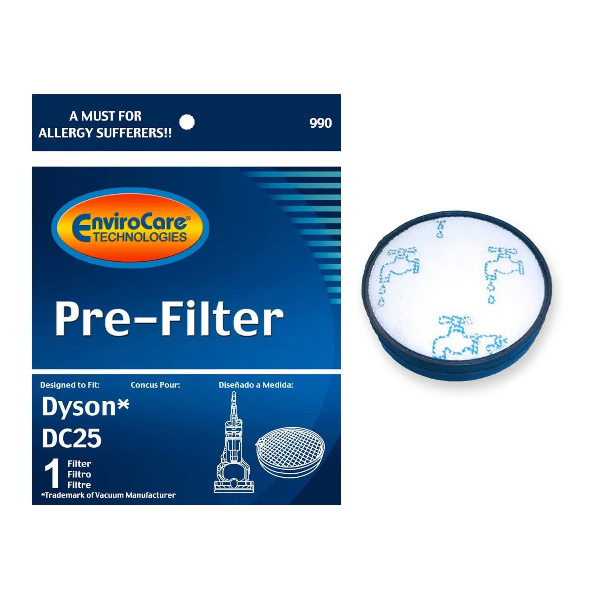 EnviroCare Dyson Replacement Pre Motor Vacuum Filter for DC25 (F990) - Image 5