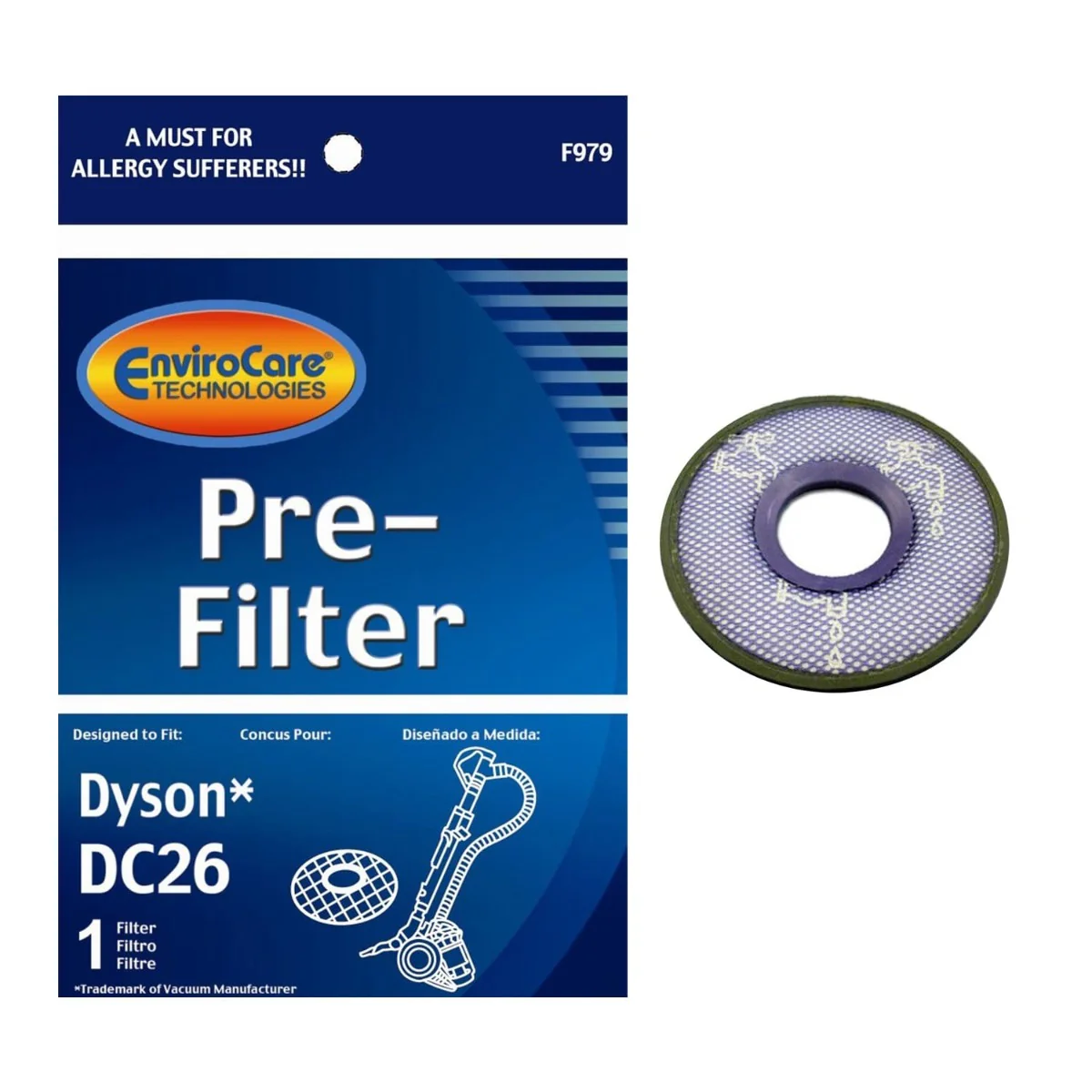 EnviroCare Dyson Replacement Pre Motor Vacuum Filter for DC26 (F979) - Image 4