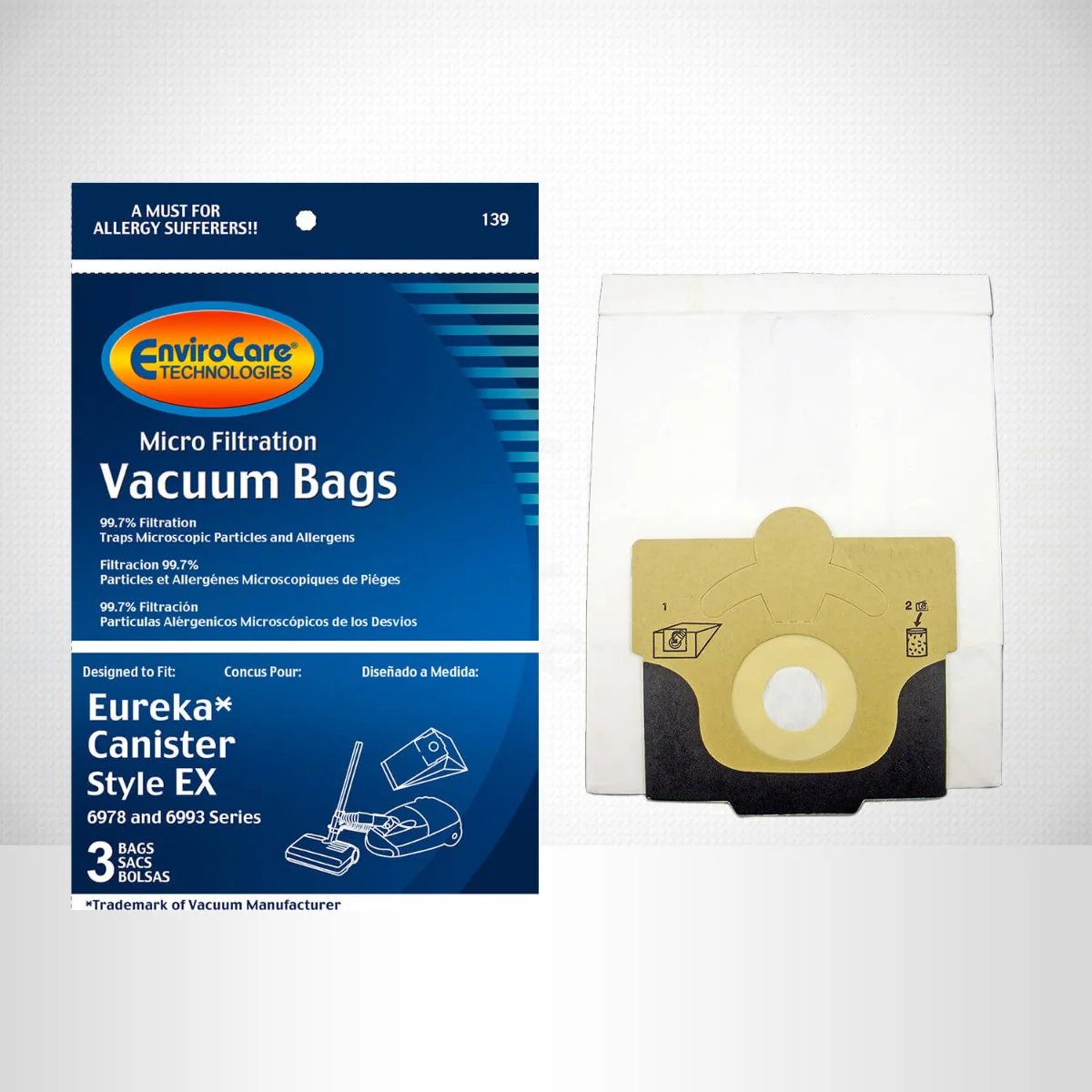 EnviroCare Eureka Canister Style EX Vacuum Bags – 3 Pack - Image 4