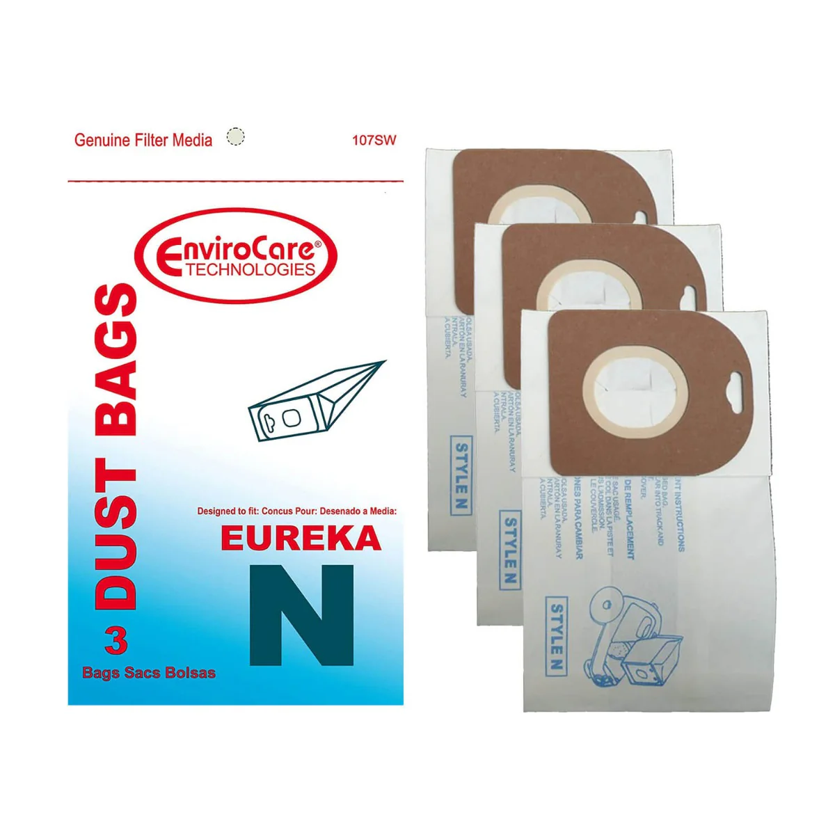 EnviroCare Eureka N Vacuum Bags – 3 Pack - Image 3