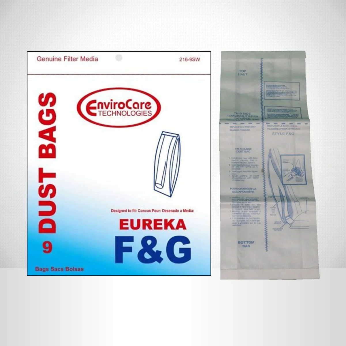 EnviroCare Eureka F&G Vacuum Bags - 9 Pack - Image 2