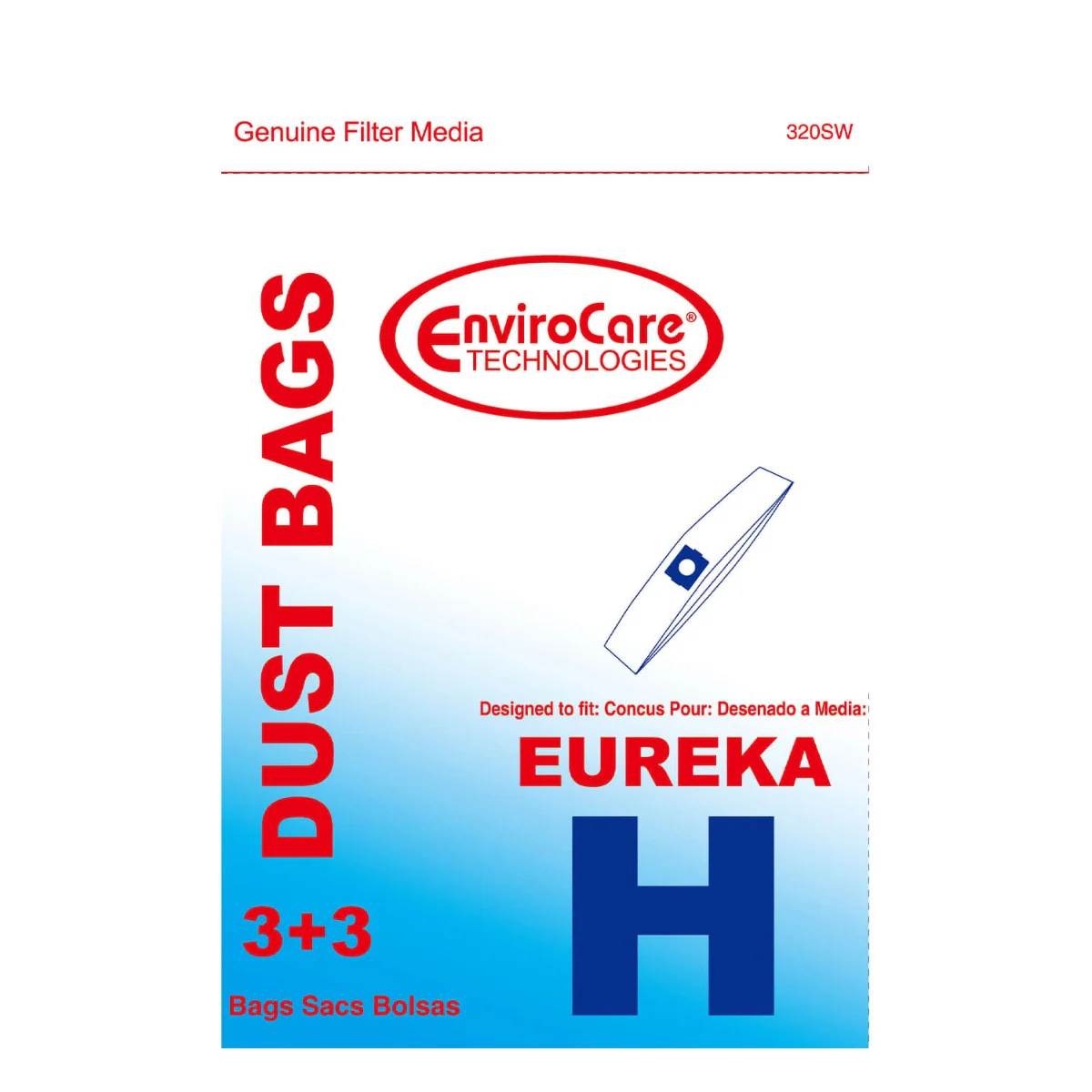 EnviroCare Eureka Type H Vacuum Bags - 3 Pack