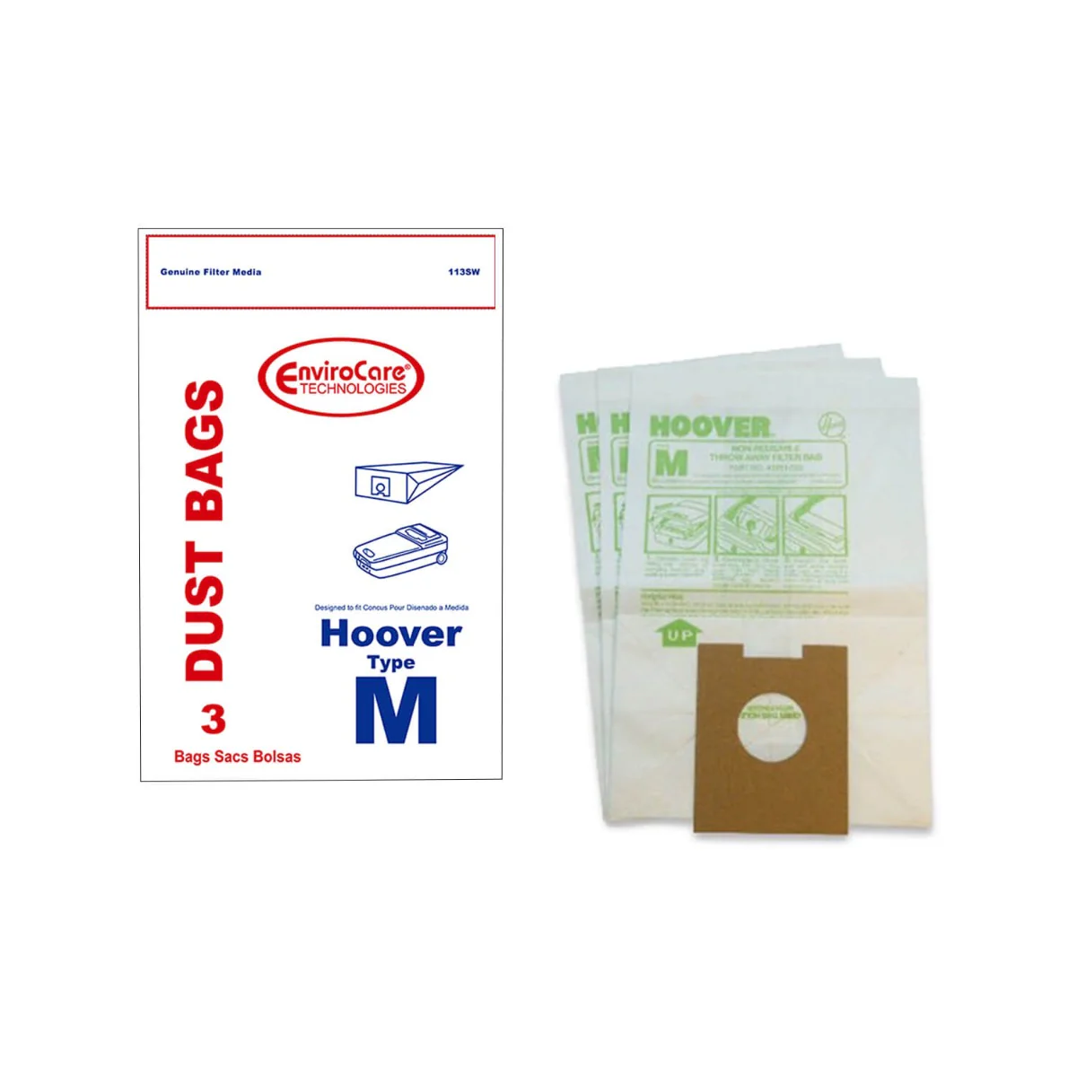EnviroCare Hoover M Bags (3pk) - Image 2