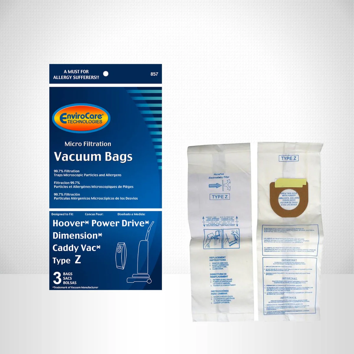 EnviroCare Hoover Z Bags (3pk) - Image 3