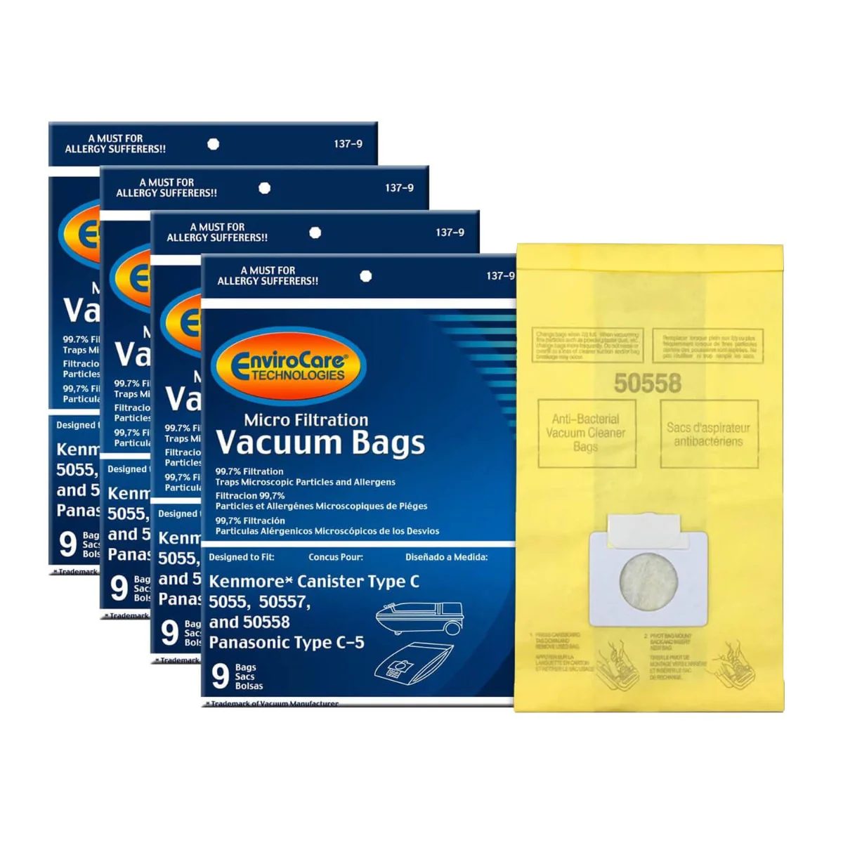EnviroCare Kenmore 50558 Type C Canister Vacuum Bags - 36 Pack - Image 2