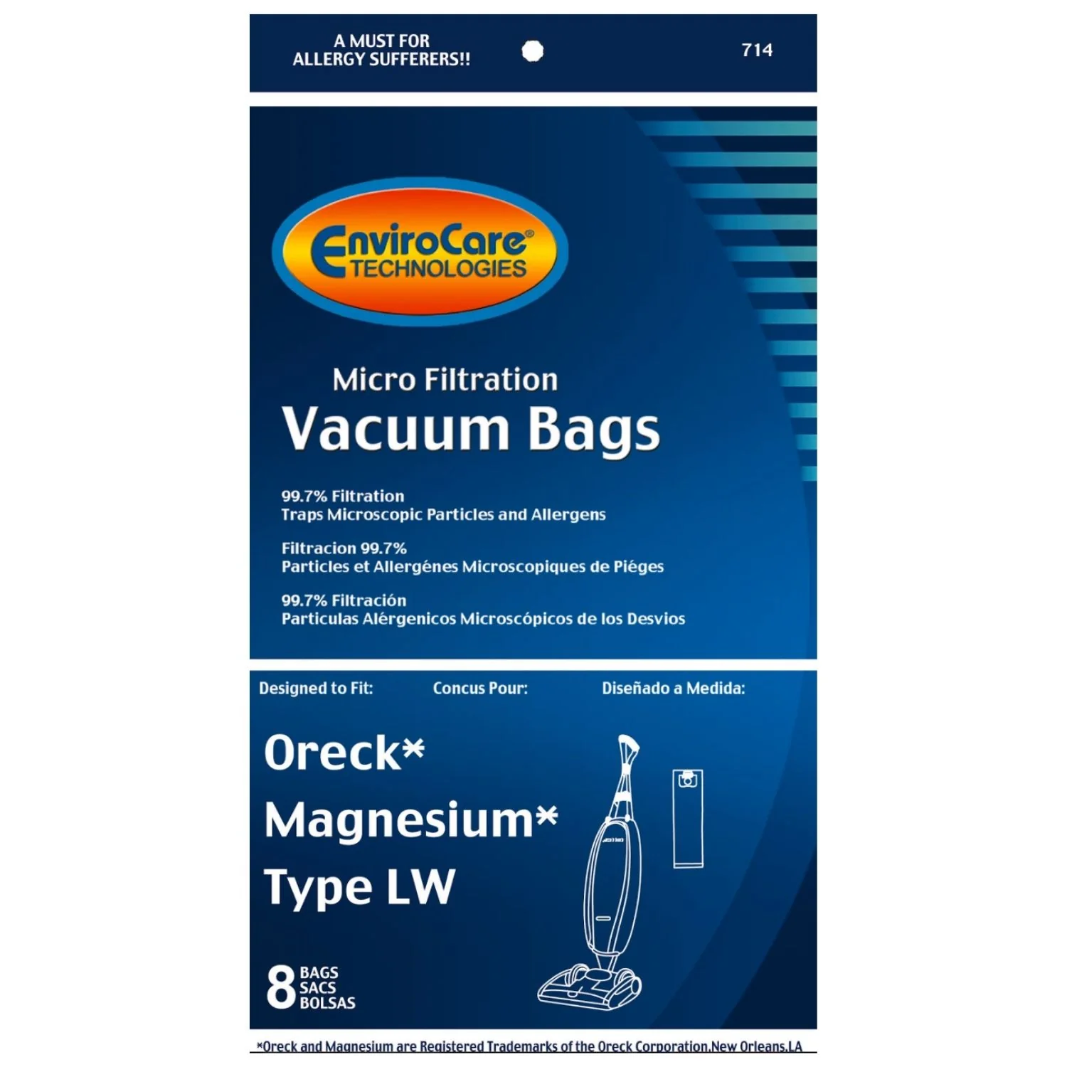 EnviroCare Oreck Magnesium Type LW Vacuum Cleaner Bags- (8 Pack) - Image 3