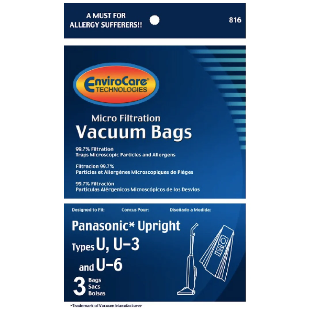 Panasonic U, U-3, U-6 bags (3pk) by Envirocare