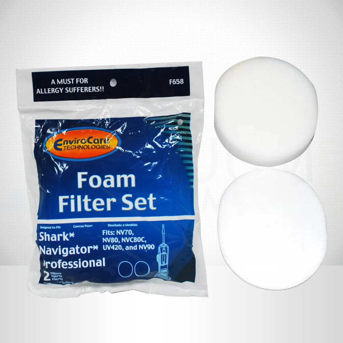 EnviroCare Shark Navigator Professional Foam Filter Set (F658) - Image 3
