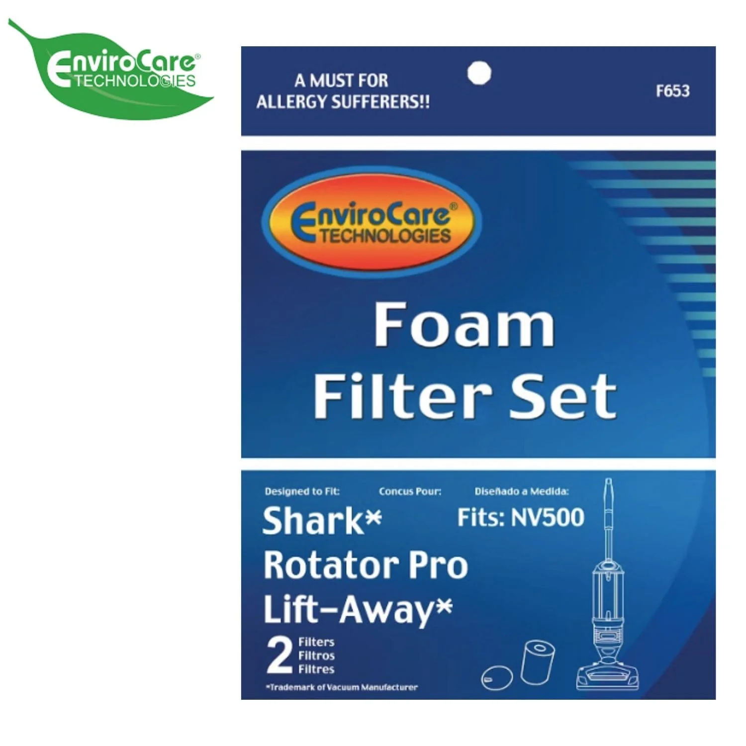 EnviroCare Shark NV500 Rotator Pro Lift Away Filter Set (F653) - Image 2