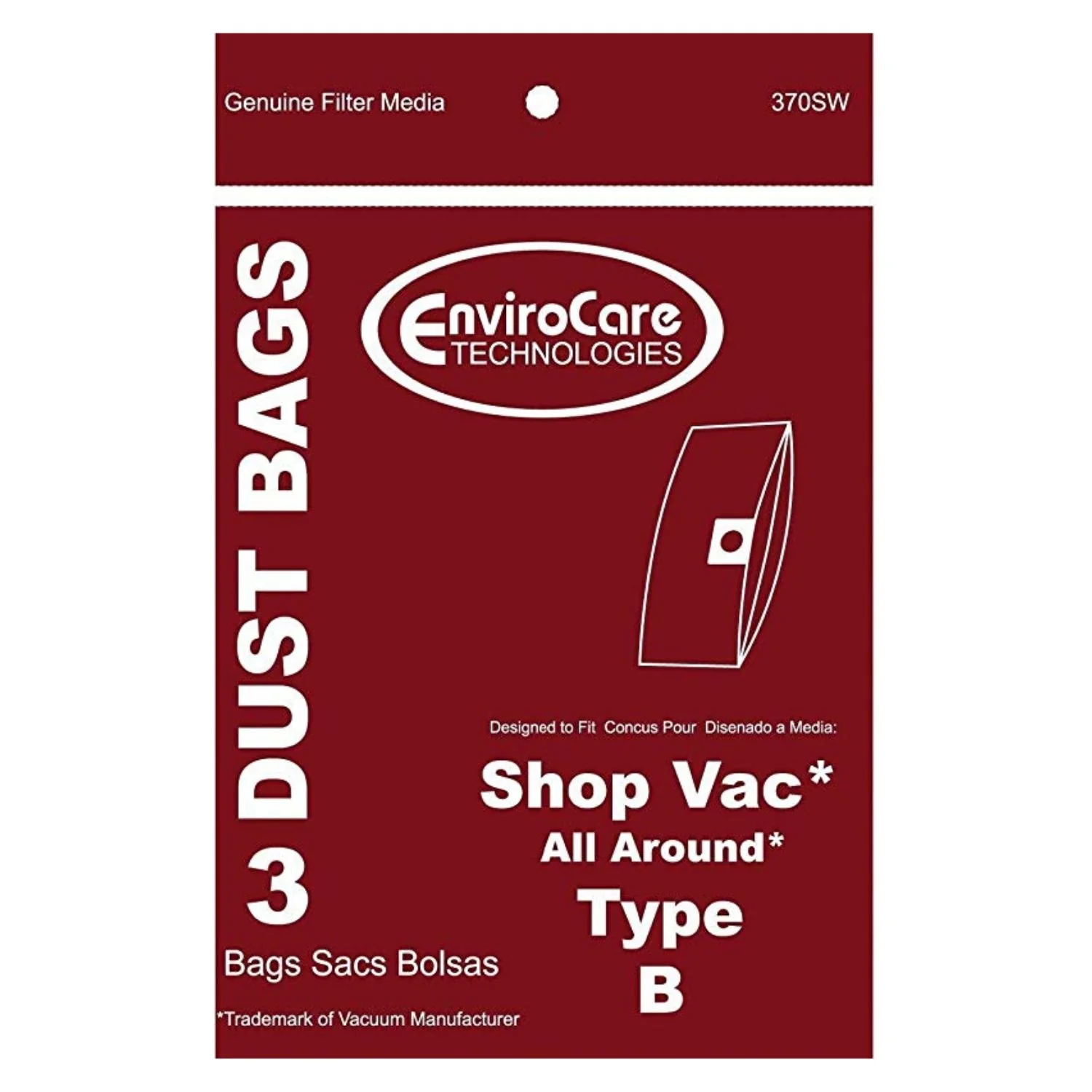 EnviroCare Shop Vac Type B Bags (3 Pack) - Image 2