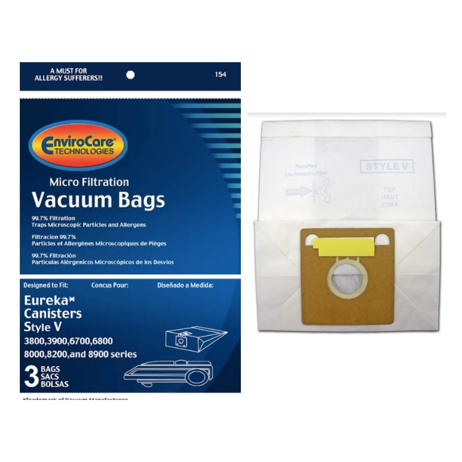 Eureka V Vacuum Bags (3 Pack) by EnviroCare - Image 2