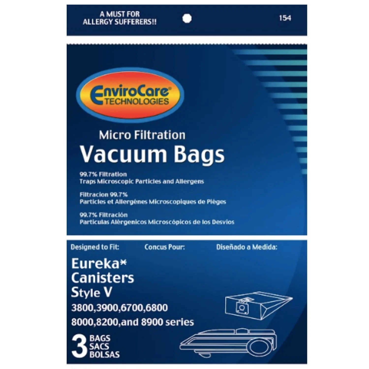 Eureka V Vacuum Bags (3 Pack) by EnviroCare - Image 3