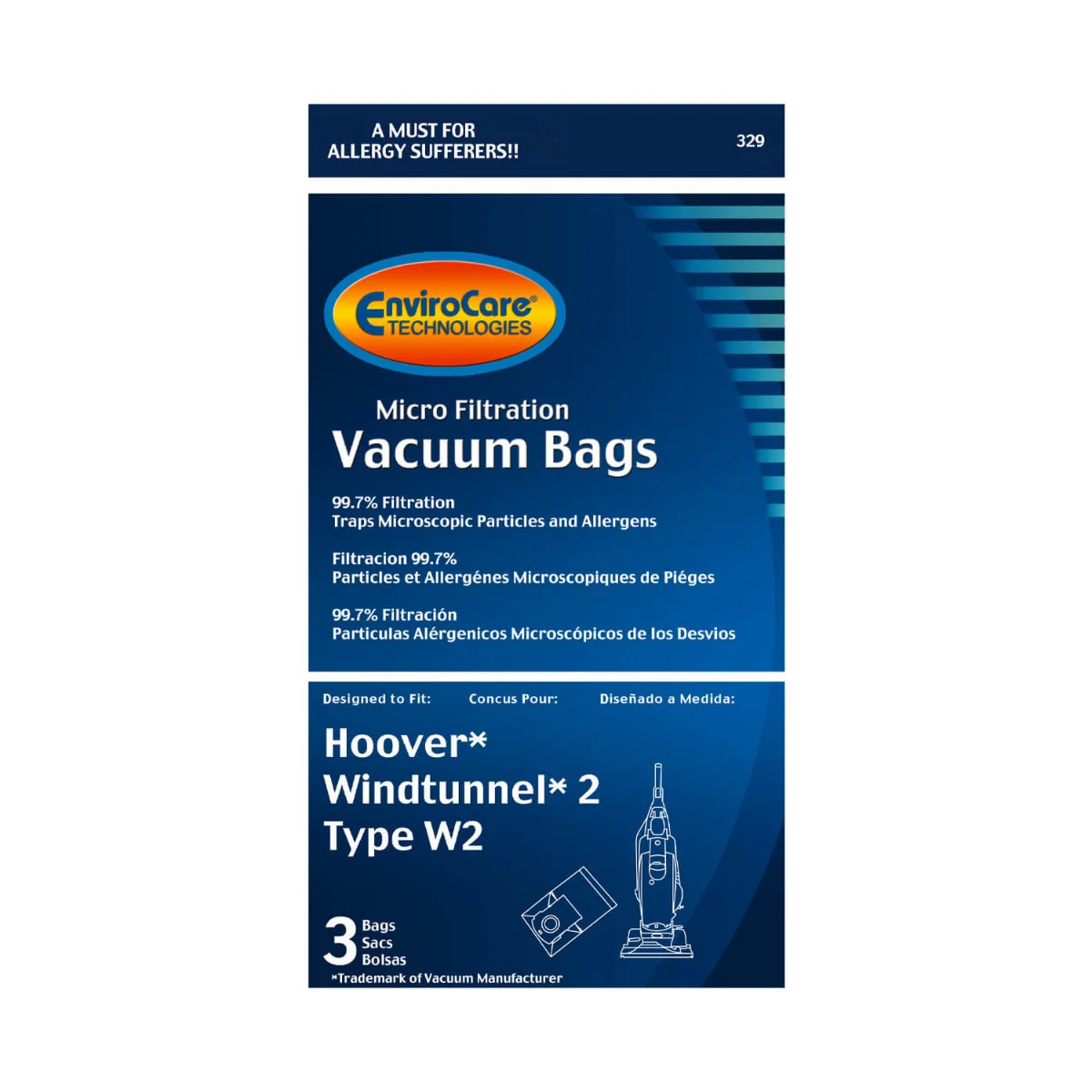 Hoover W2 Bags by EnviroCare – 3 Pack - Image 3