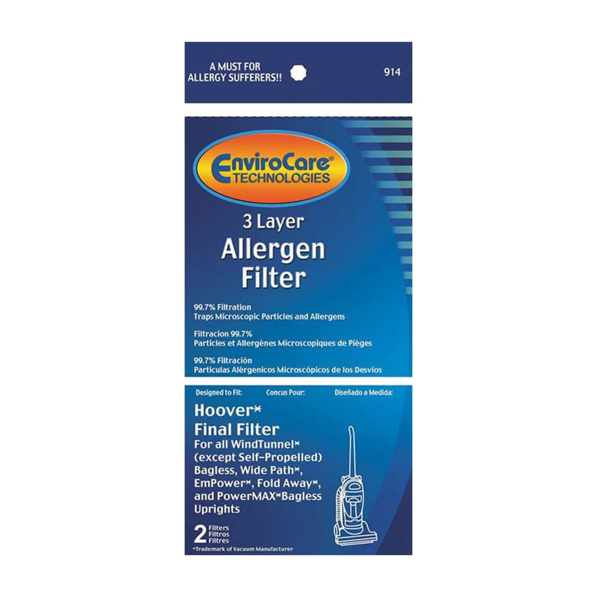 Hoover Wind Tunnel Final Filter - 2 Pack (F914) - Image 2
