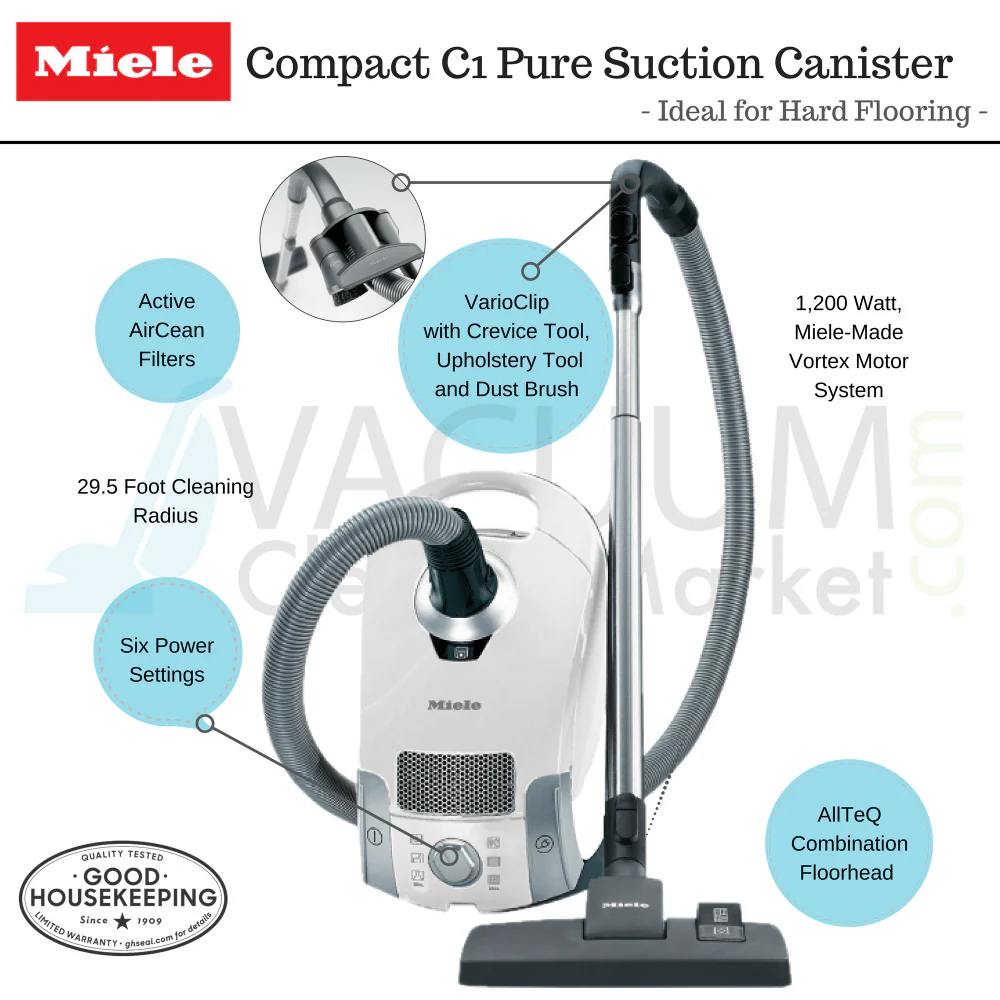 Miele Compact C1 Pure Suction Canister Vacuum Cleaner - Image 3