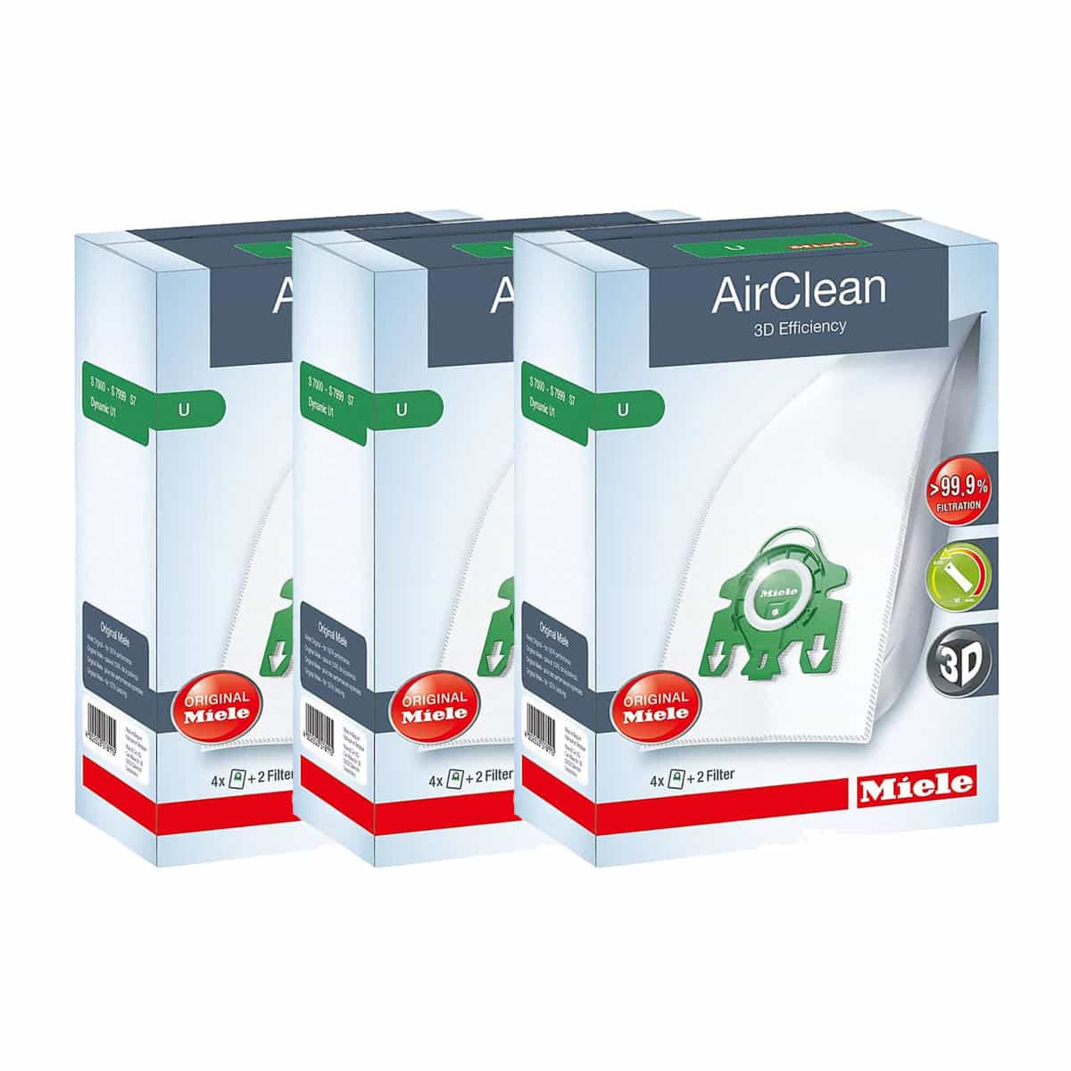 Miele U AirClean 3D Vacuum Bags - 3 Boxes - 1 Year Supply - Image 3