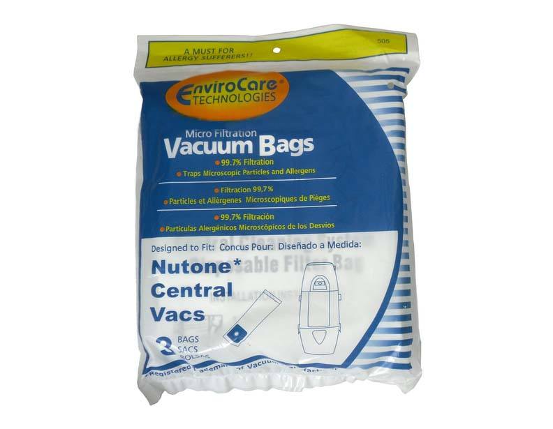 Nutone Central Vacuum Bags 3 Pack Replacement