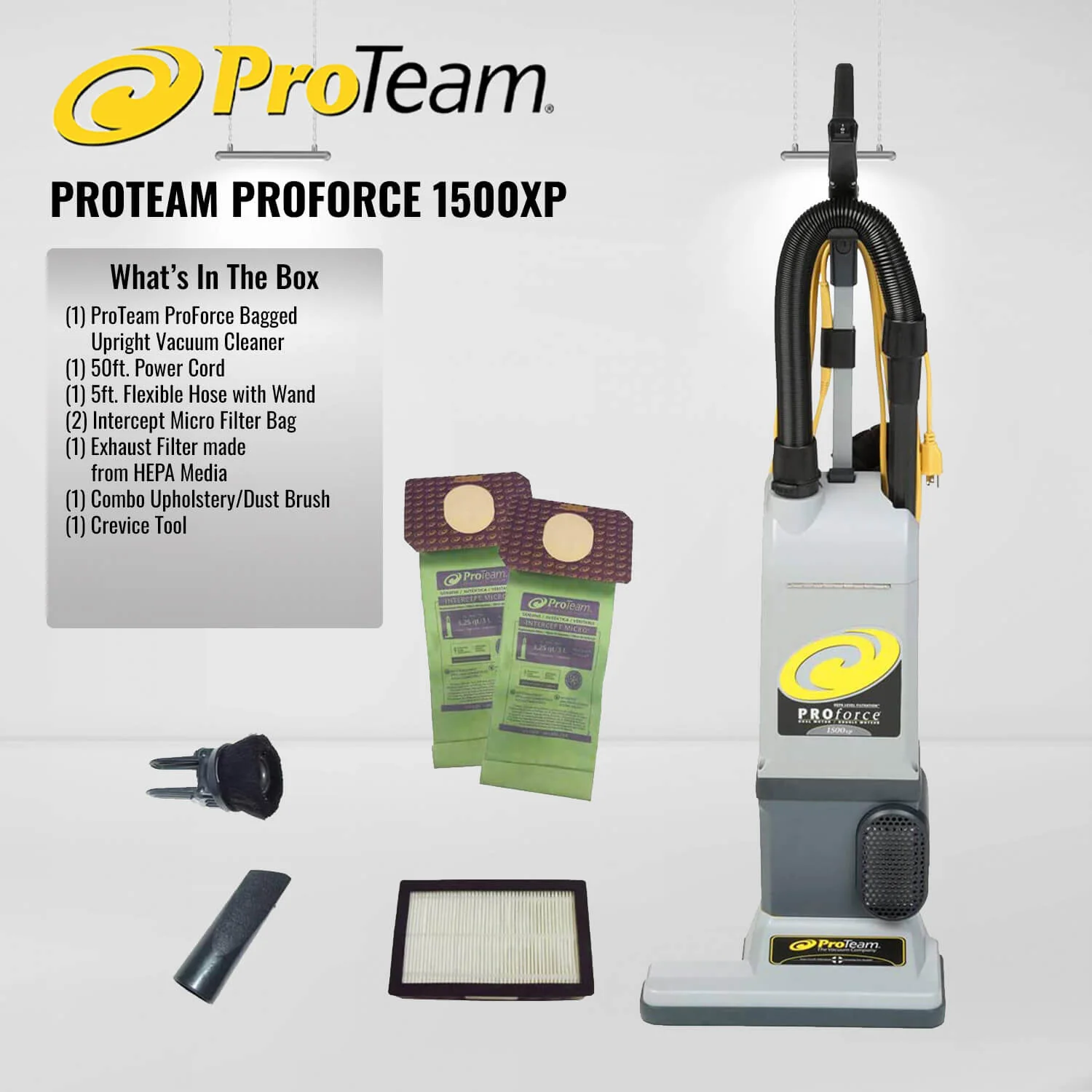 ProForce 1500XP Bagged Upright Commerical Vacuum with HEPA Filter - Image 3