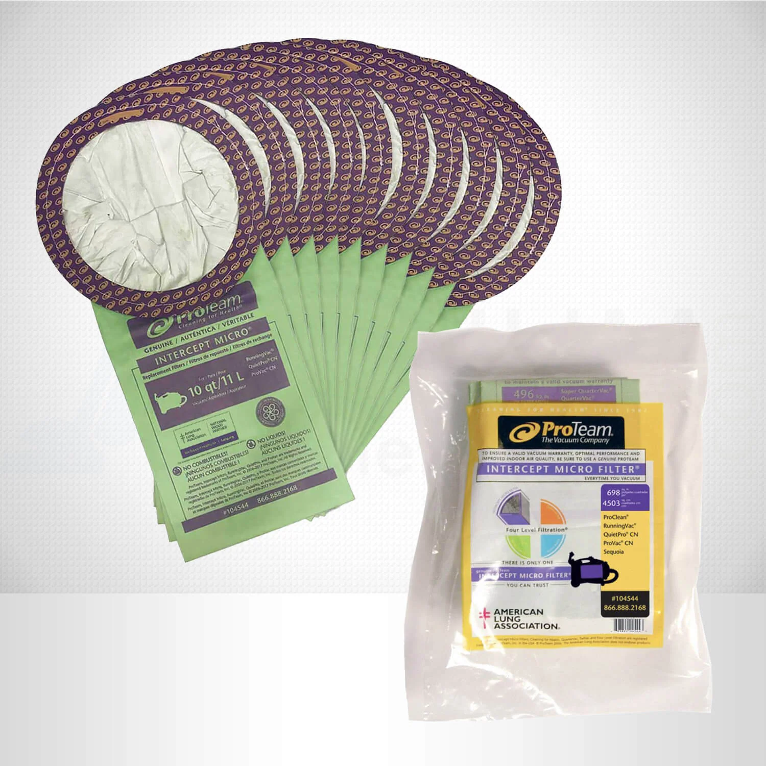 ProTeam 10 QT #104544 Intercept Micro Filter Vacuum Bags- 10 Pack - Image 3