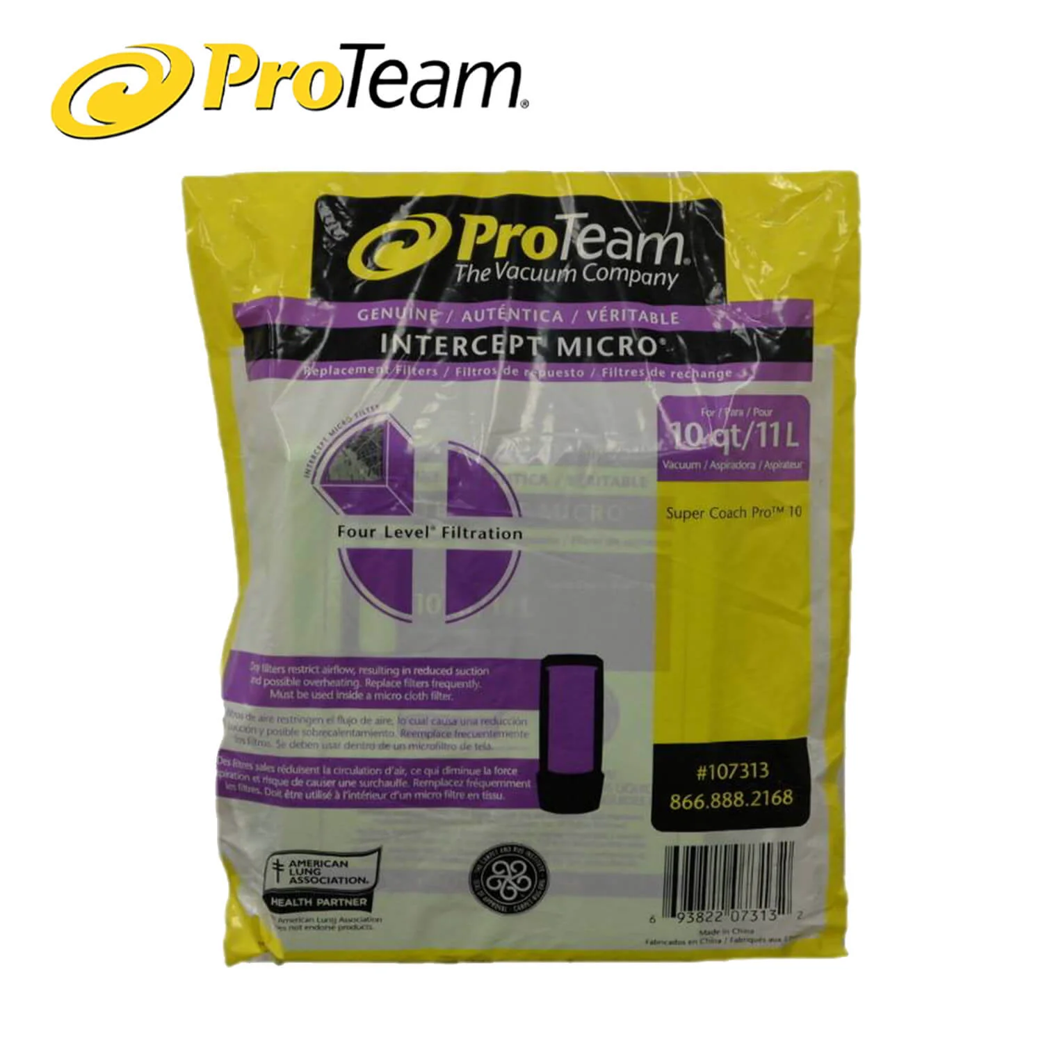 ProTeam 10 QT #107313 Intercept Micro Filter Vacuum Bags- 10 Pack - Image 2