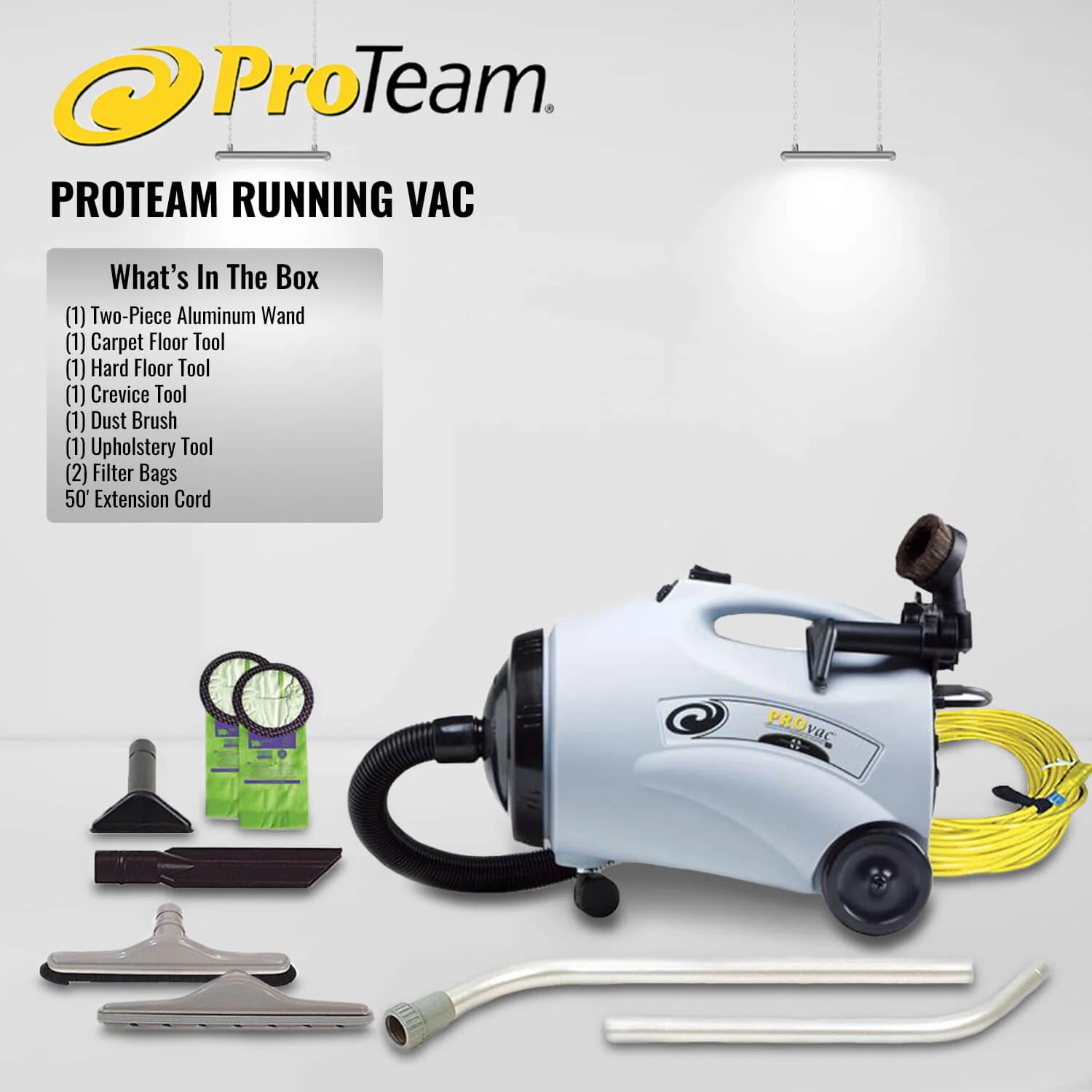 ProTeam RESTPKGCN 10 QT RunningVac Canister Vacuum with 100727 Restaurant Tool Kit - Image 4