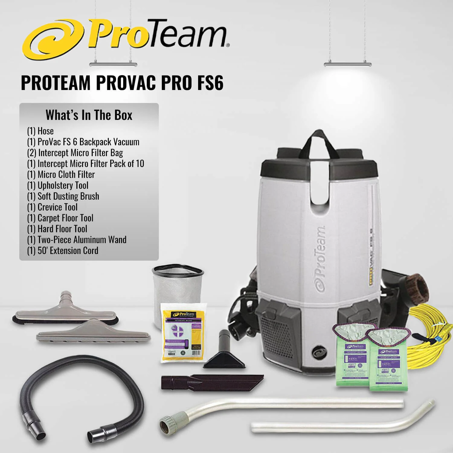ProTeam 107363 ProVac FS 6 Commercial Backpack Vacuum - Image 3