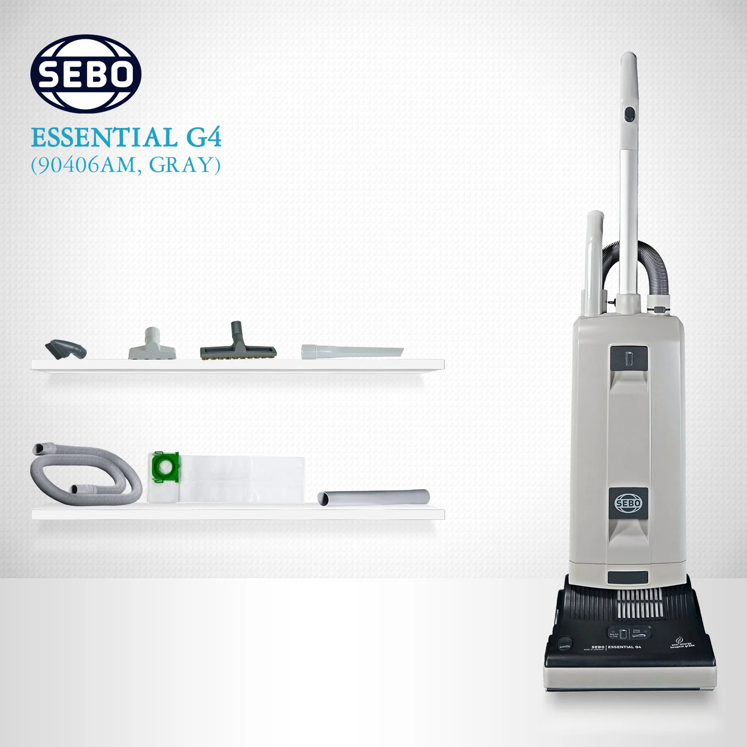 SEBO Essential G4 Upright Vacuum Cleaner 90406AM (Gray) - Image 4