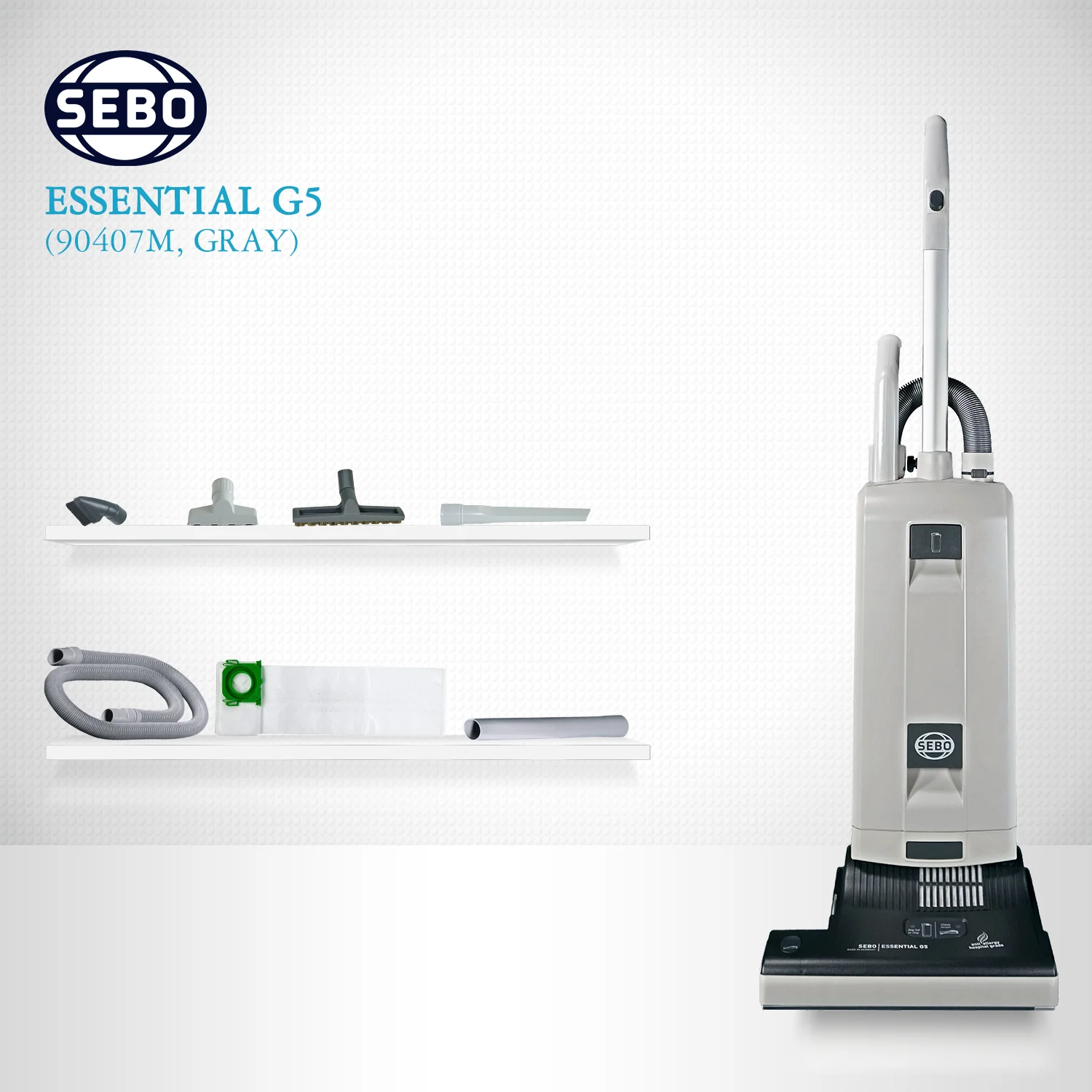 SEBO Essential G5 Upright Vacuum Cleaner 90407AM (Gray) - Image 5