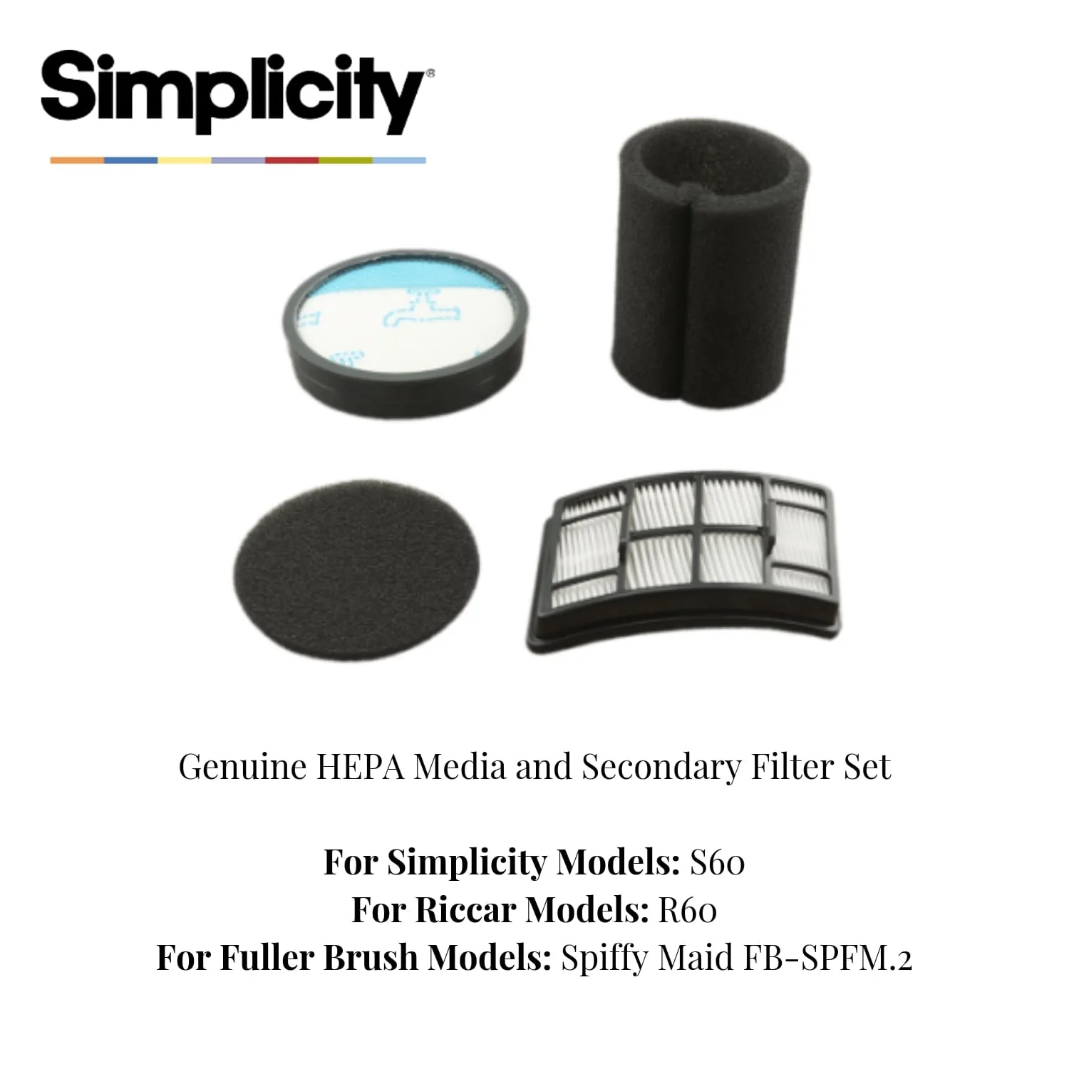 Simplicity S60/ Riccar R60 HEPA Media and Secondary Filter Set - Image 3